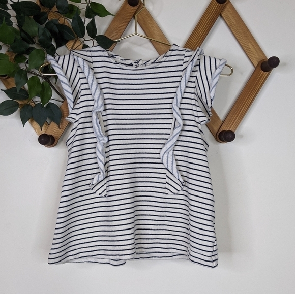 McGuire Noemie Ruffle Striped Sleeveless Tank Top - Picture 2 of 8